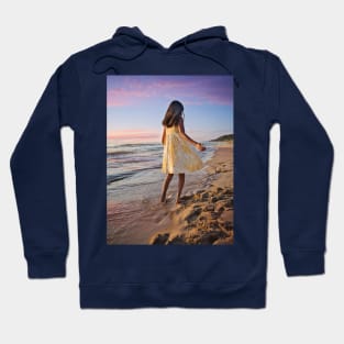 Little girl standing on beach Hoodie